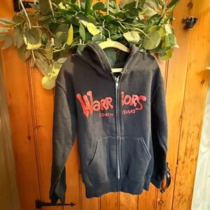 Hanes Black Kids Hoodie with Red Warriors Print